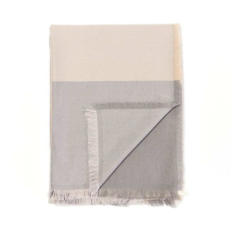 XHB20003 MILAN-Mercerized large striped wool blanket  100% mercerized wool 140*185+4*2