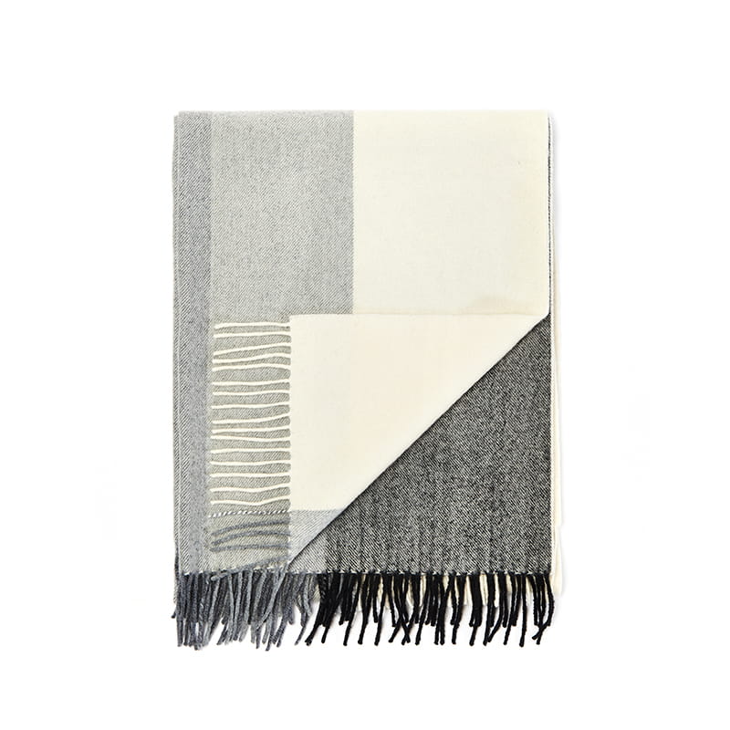 XHB20005 PARIS-Wide vertical wool blanket 100% Wool 140*170+8*2