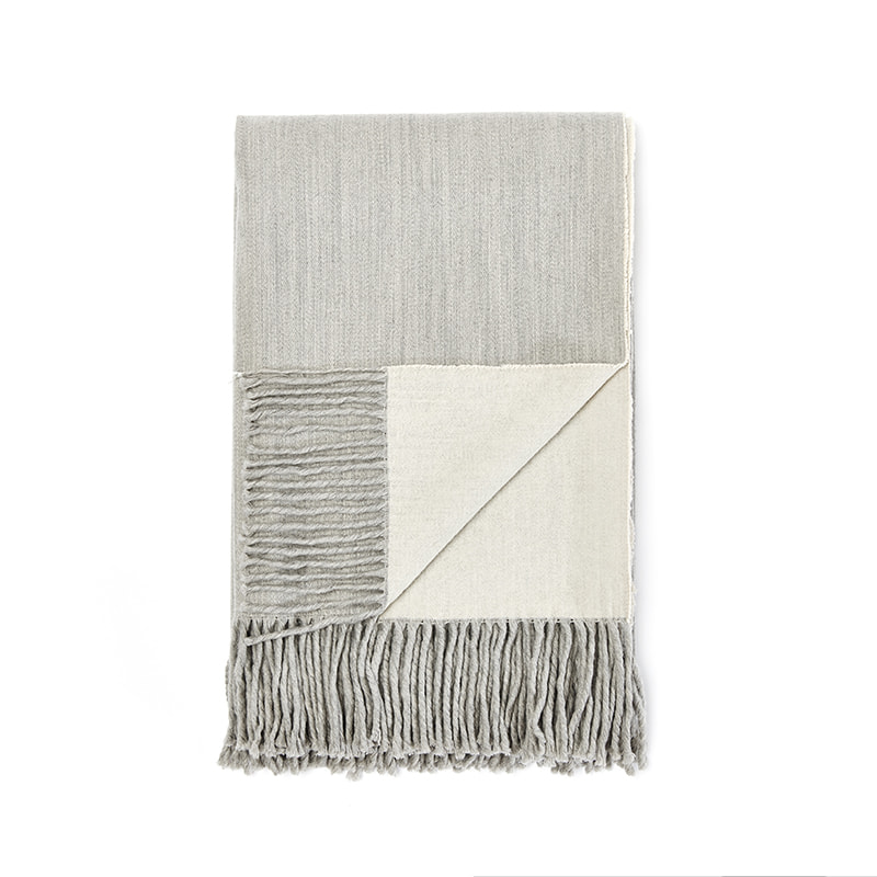 WP002 QUICKSAND-Satin double-sided color wool blanket  100% Wool 140 * 200+10*2 