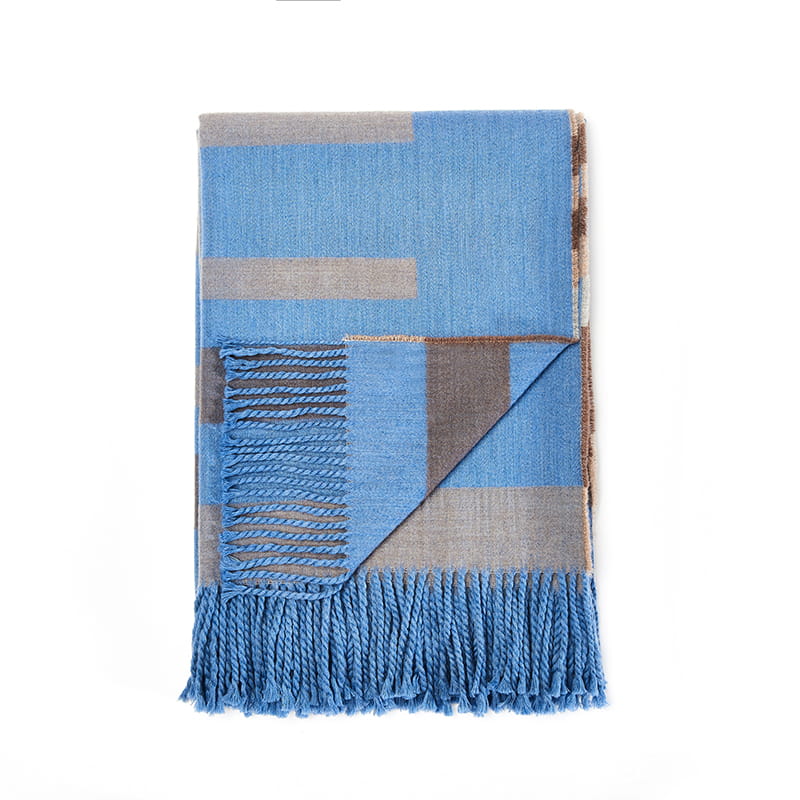 WF017 RIPPLE-Striped Australian Blanket 100% Australian wool 140 * 200+10*2