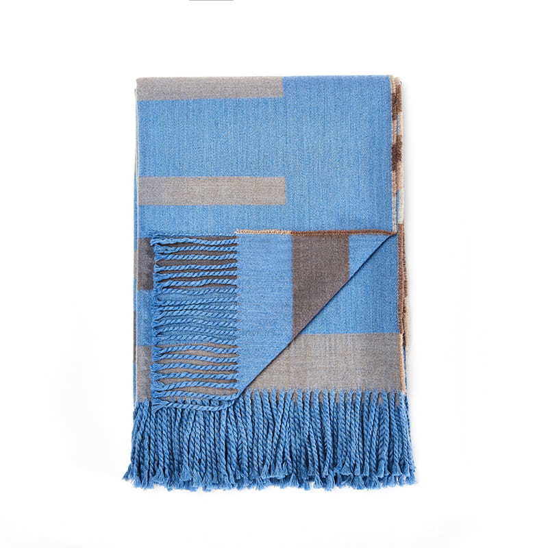 WF017 RIPPLE-Striped Australian Blanket 100% Australian wool 140 * 200+10*2