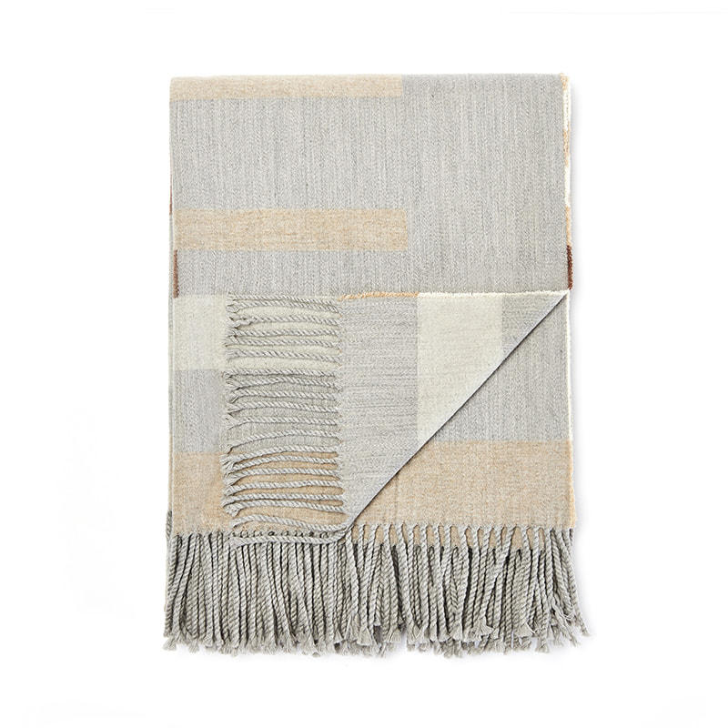 WF017 RIPPLE-Striped Australian Blanket 100% Australian wool 140 * 200+10*2