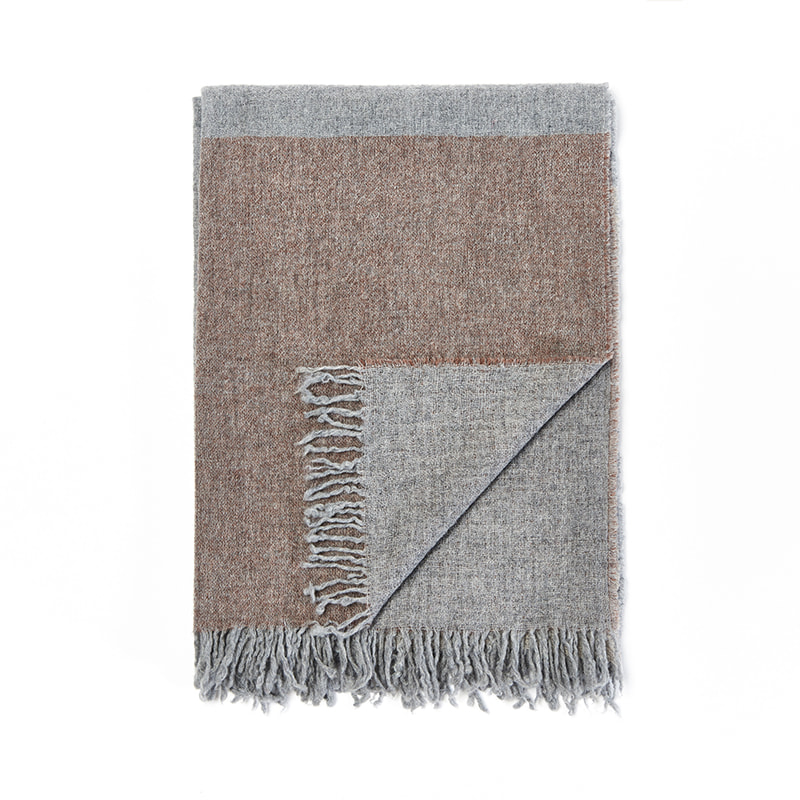 XHS20002 ROME-Water-soluble double-sided gauze wool blanket  100% Wool 70*180+4*2 